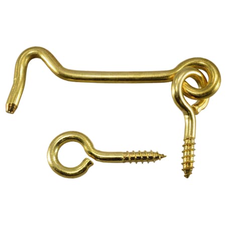 Midwest Fastener 3/16" x 3" Solid Brass Gate Hooks 10PK 52425